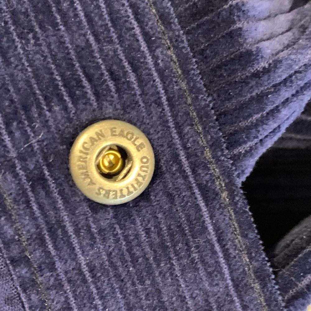 American Eagle Navy Corduroy Shirt - Picture 9 of 13